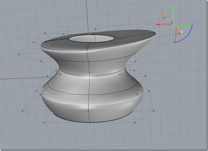 Rhinocéros 3D - simple révolution puis déformation par points de contrôle