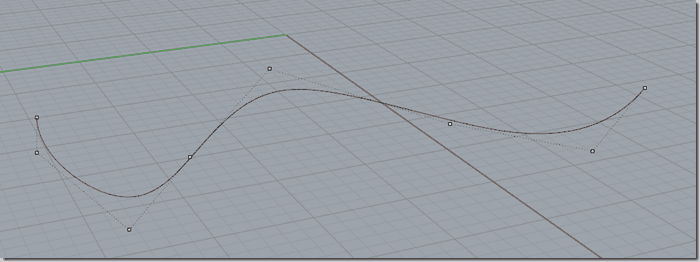 Rhinoéros 3D Courbe plane puis déformation par points de contrôle