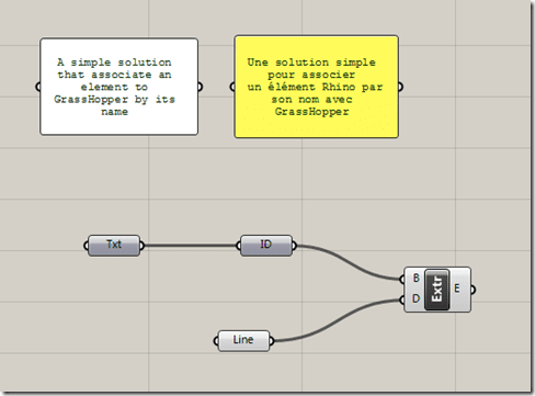 Rhinocéros extrusion via script grasshopper sélection par nom